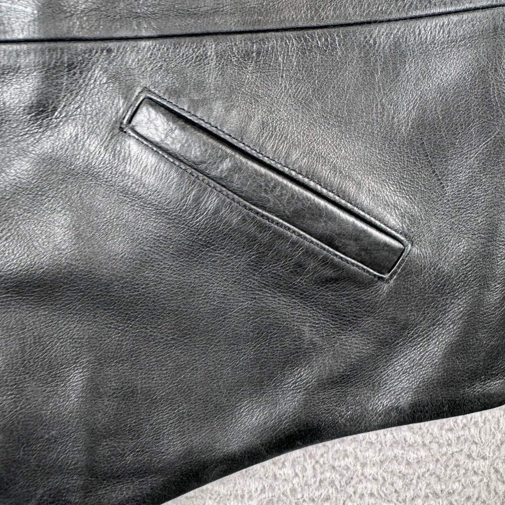 Coronado Leather Vest Mens 44 Black Cowhide Concealed Carry Buffalo Snap Biker - Picture 4 of 16
